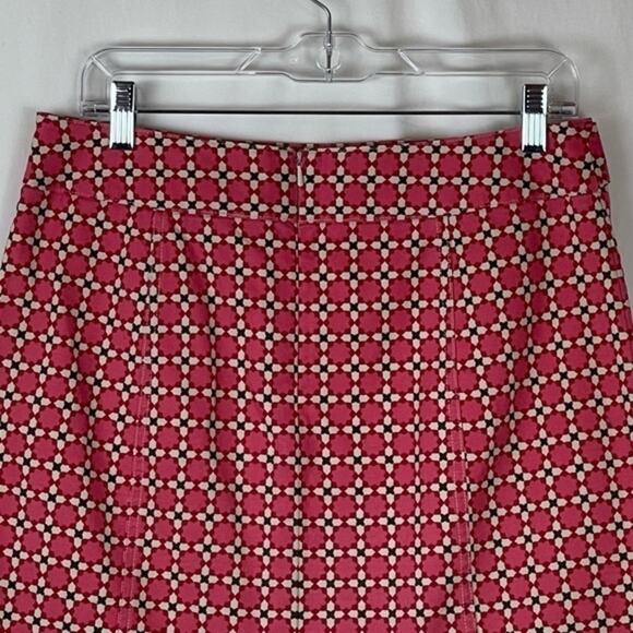 Talbots Bold Pink & Red Print Office To Date Night Skirt NWOT Size 8P - Picture 5 of 10